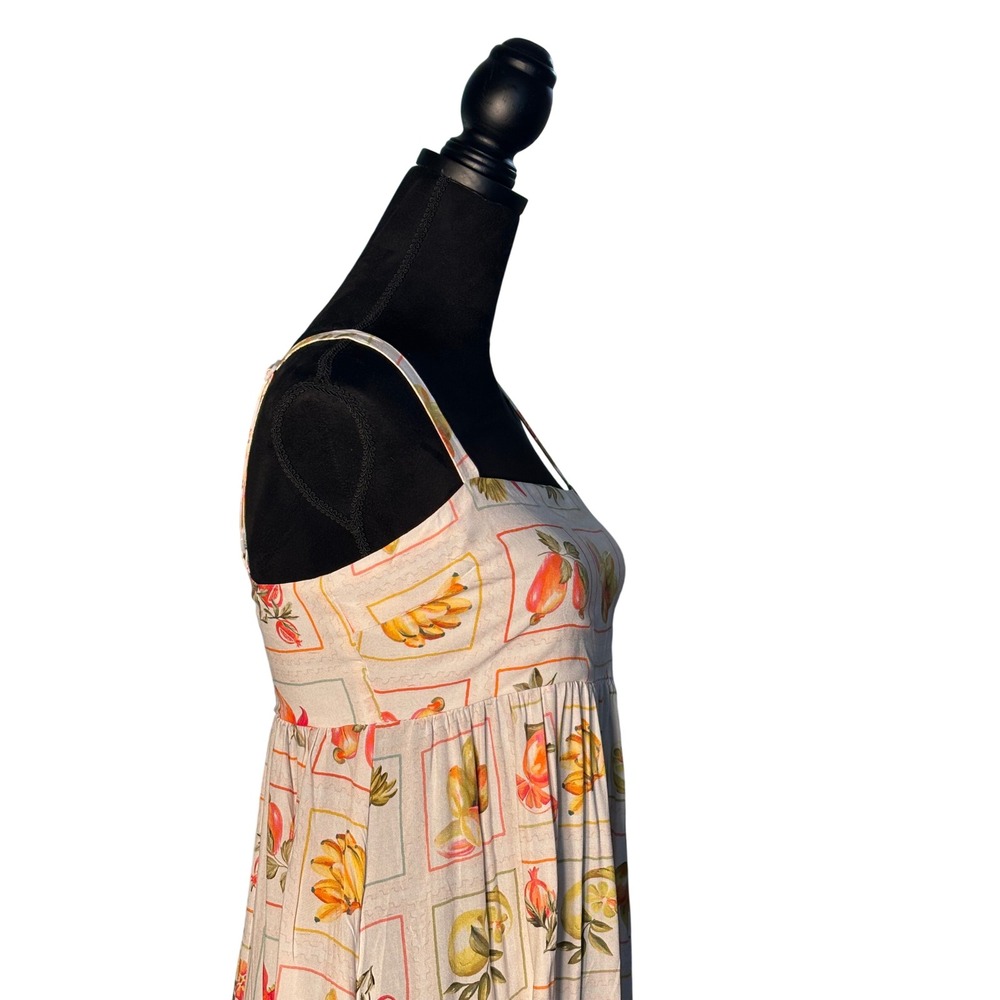Paper Heart Fruit Print Maxi Dress White Citrus Tropical TPH93531 Small NWT - Picture 11 of 15